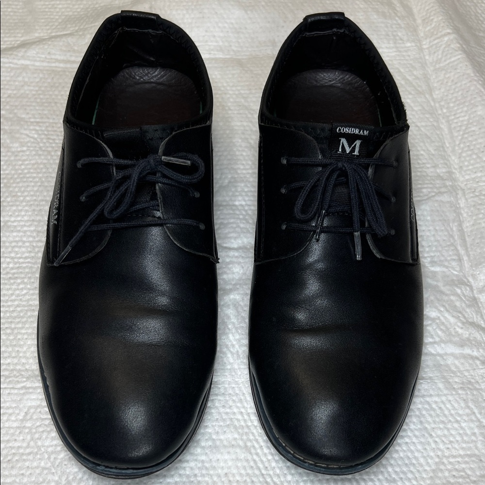 Cosidram Men's Black Leather Shoes size 8.5